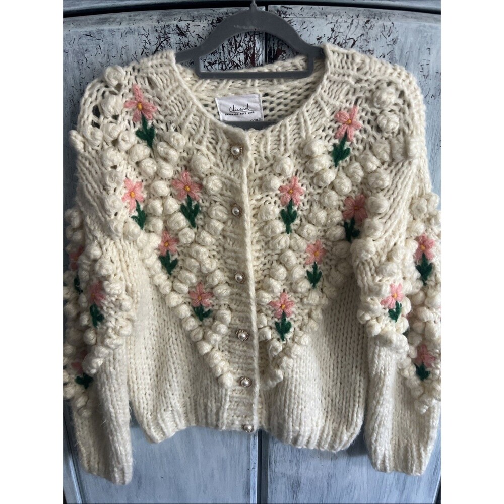 Chicwish Handmade with Love Cardigan Sweater Sm Boho Feminine Cottage Core - Picture 2 of 9